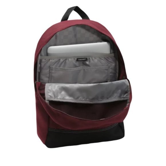 🎒SCHOOL SALE🎒VANS Construct Port Royal Backpack Red Black Laptop VN0A5FHW4QU - Picture 4 of 5